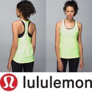 lululemon athletica Bright Lime Tank Top Sz 4